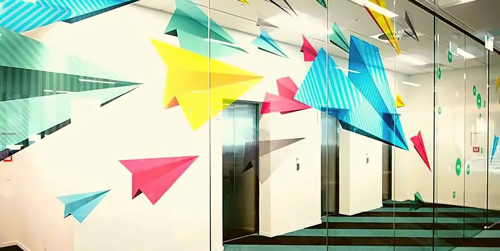 Frosted glass and office glass branding by Crewnited