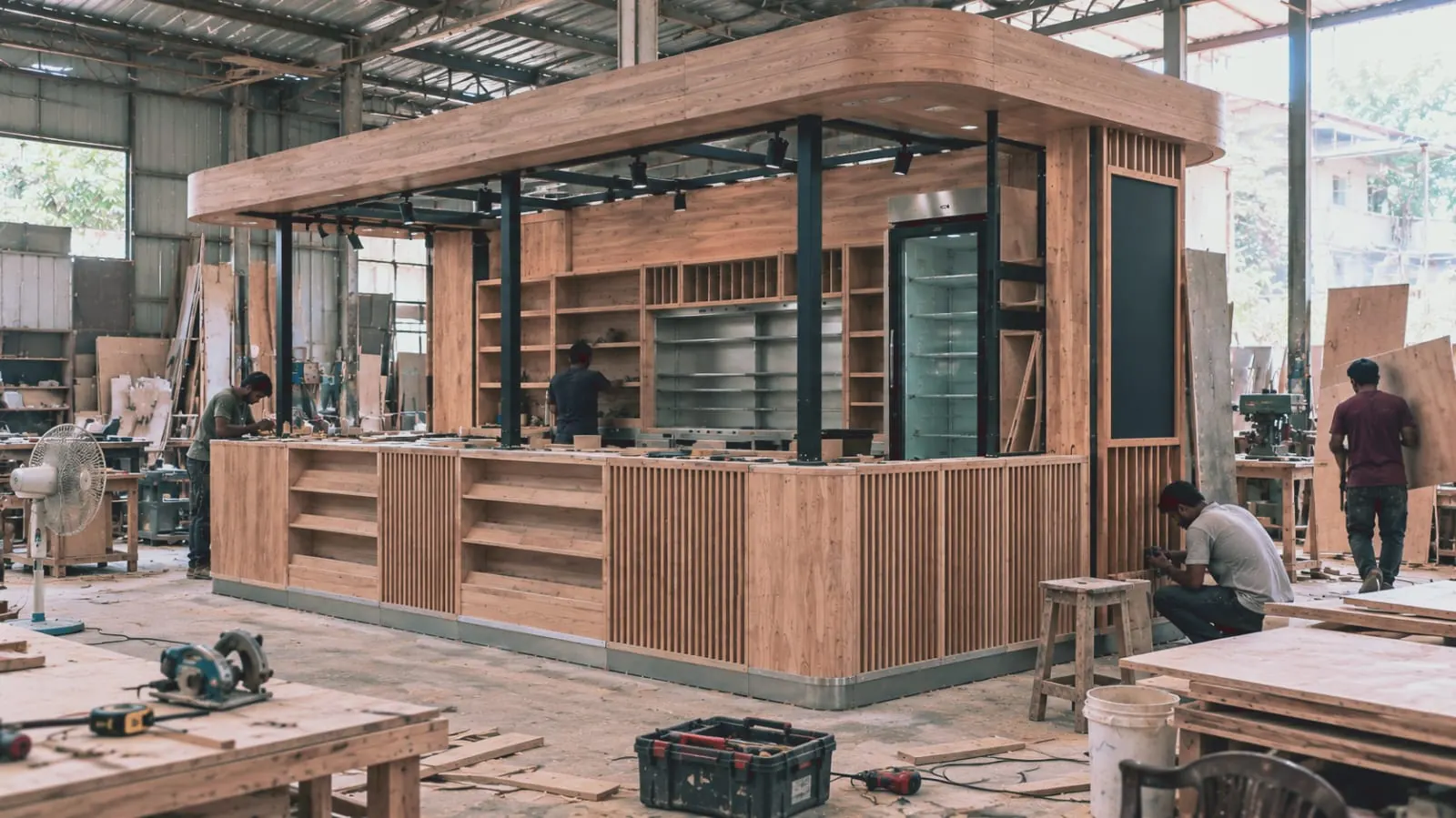 Kiosk fabrication and installation by Crewnited