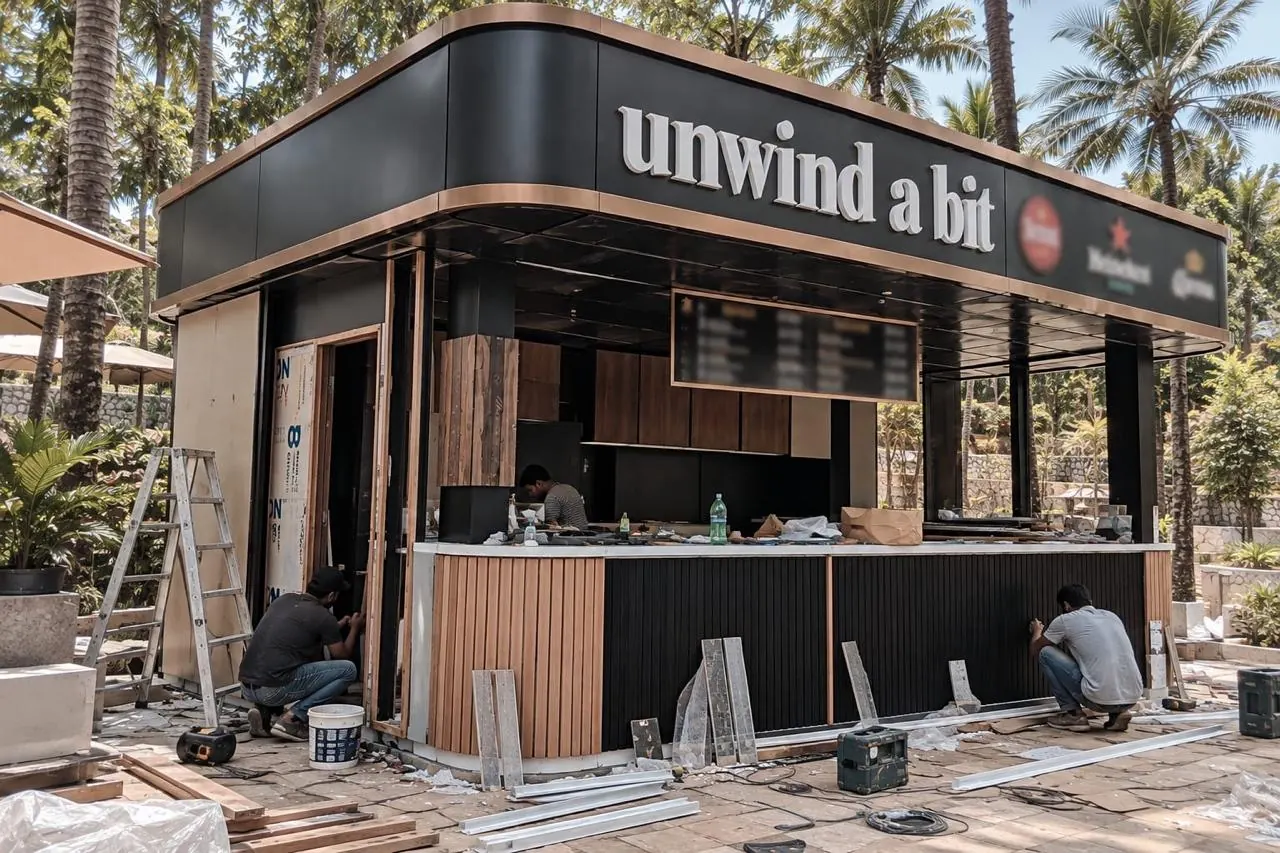 Kiosk fabrication and installation by Crewnited