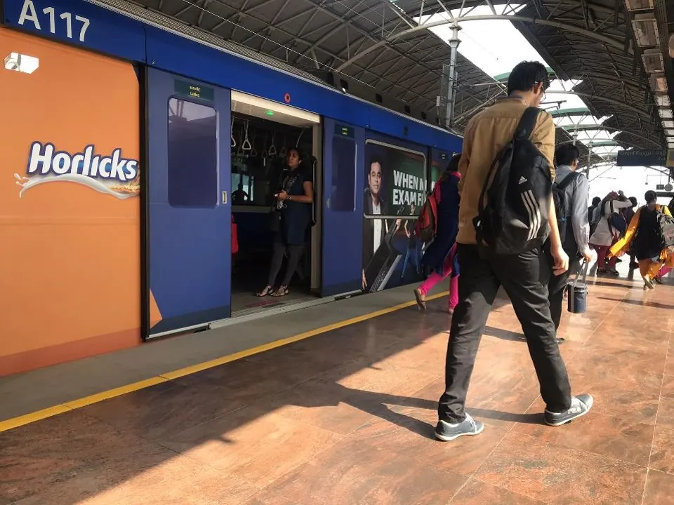 Metro train and station branding by Crewnited