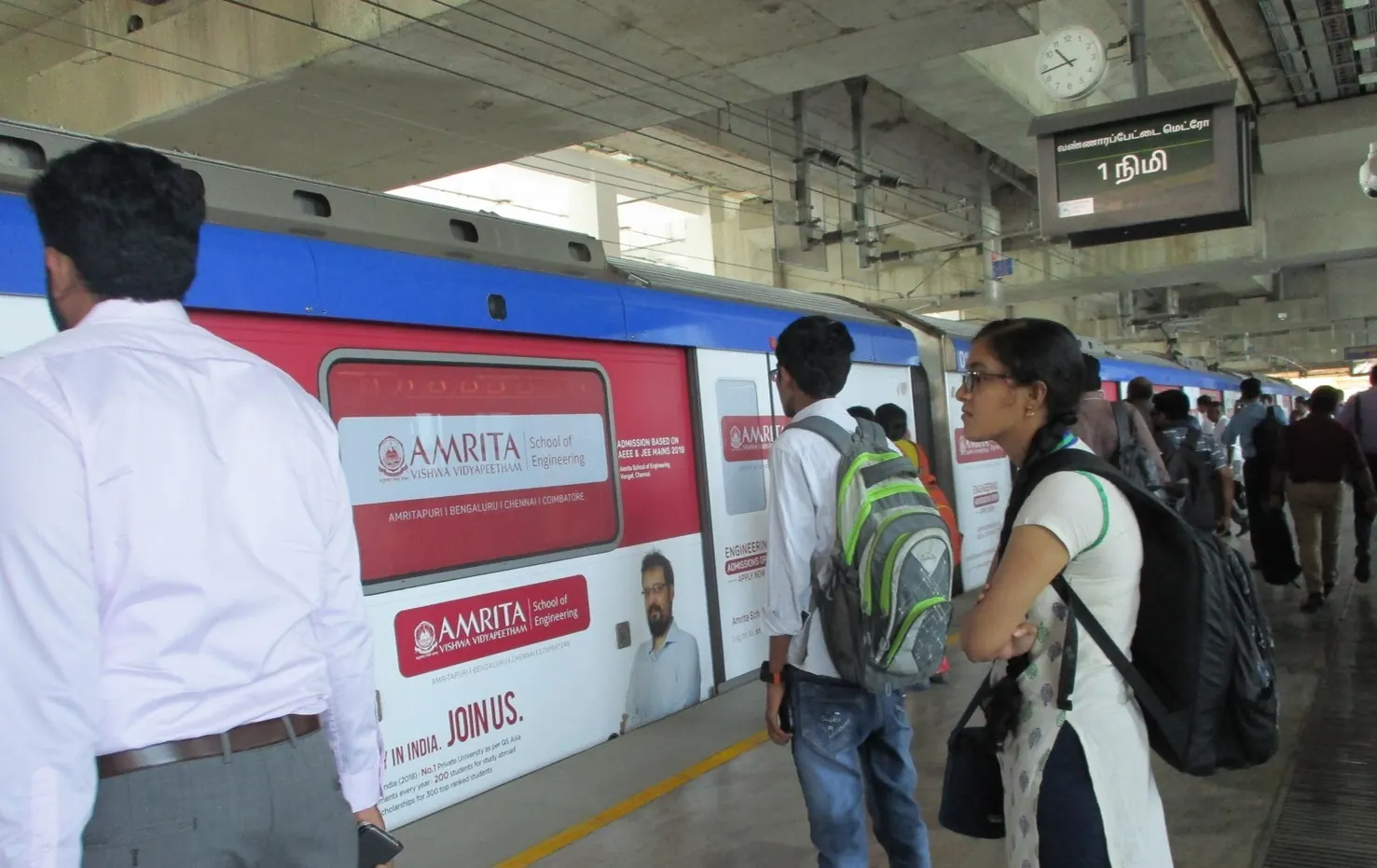 Metro train and station branding by Crewnited