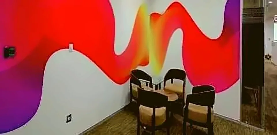 Office wall graphics and branding by Crewnited