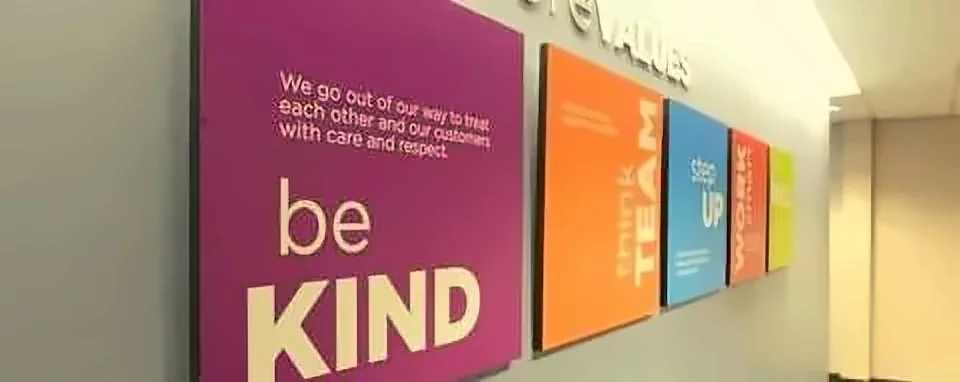 Office wall graphics and branding by Crewnited