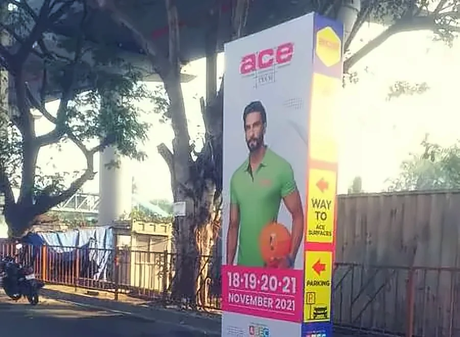 Realty site hoarding and flex branding by Crewnited