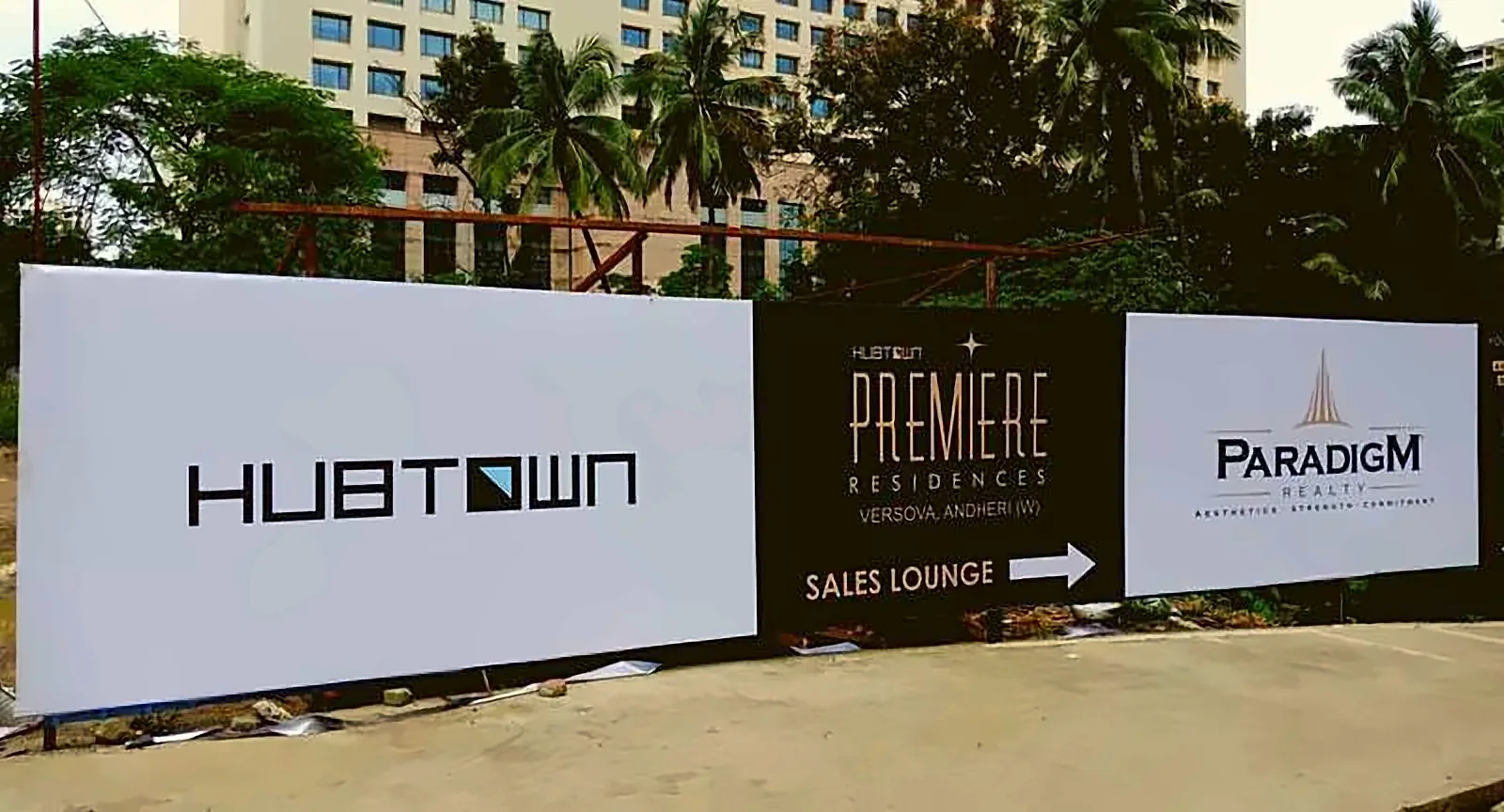 Realty site hoarding and flex branding by Crewnited